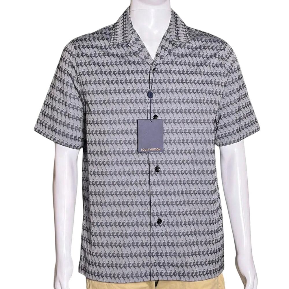 Louis Vuitton x NBA 2021 Virgil Abloh Monogram Button Up Shirt Men's Small